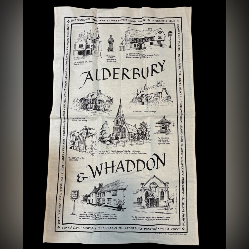 Alderbury and Whaddon English Village Tea Towel